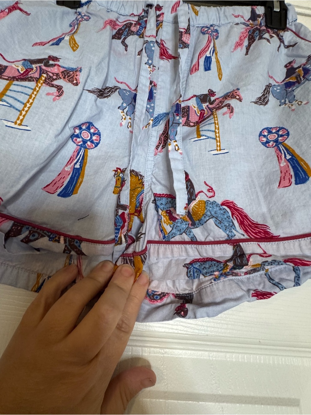 Printfresh Light Blue Equestrian Ribbon Pajama Set - Picture 5 of 7